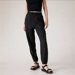 Athleta Black Linen Joggers